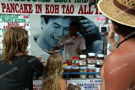 Ein Pancake Shop auf der Insel Ko Tao im Golf von Thailand im Suedwesten von Thailand in Suedostasien.  