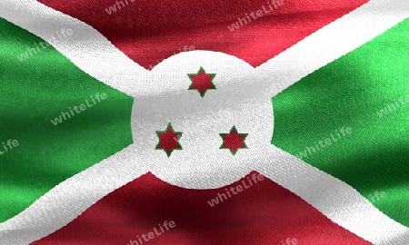 Burundi flag - realistic waving fabric flag