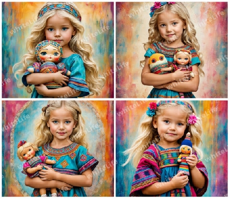 Mädchen mit Puppen