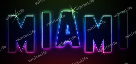 MIAMI Illustration as LED Lights for your Presentation or website