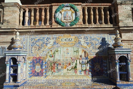 Keramik Fliesen auf der Plaza de Espana, Sevilla