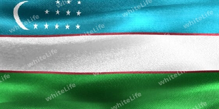3D-Illustration of a Uzbekistan flag - realistic waving fabric flag.