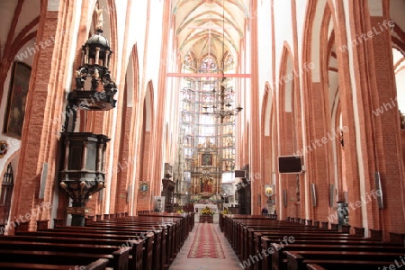 Das Innere der Kathedrale in der Innenstadt von Wroclaw oder Breslau im westen von Polen.