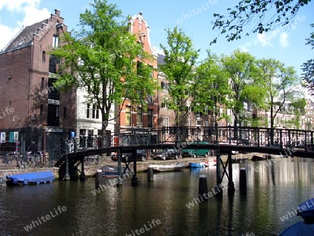 Amsterdam, Haeuser am Kanal