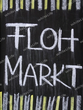 Flohmarktschild im Detail