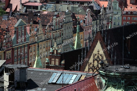Der Stray Rynek Platz  in der Altstadt von Wroclaw oder Breslau im westen von Polen.