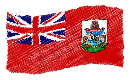Sketch - bermuda - The beloved country as a symbolic representation as heart - Das geliebte Land als symbolische Darstellung als Herz