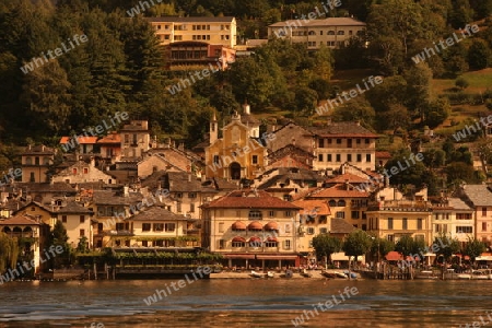 the Fishingvillage of Orta on the Lake Orta in the Lombardia  in north Italy. 