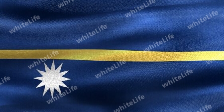 Nauru flag - realistic waving fabric flag