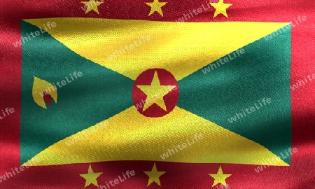 Grenada flag - realistic waving fabric flag