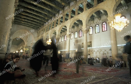 Die Umayyad Moschee in der Hauptstadt Damaskus in Syrien im Nahen Osten.
