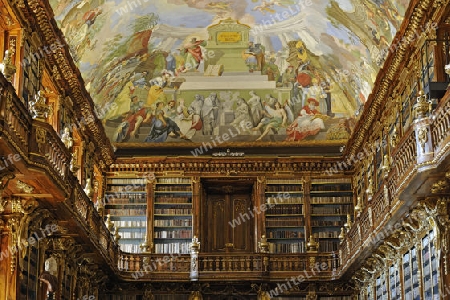 Philosophischer Saal der Bibliothek im Kloster Strahov, Prag, Tschechien, Europa
