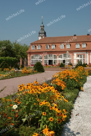 Odenwald, Hessen, D.Lustgarten, Orangerie und Stadtkirche in Erb