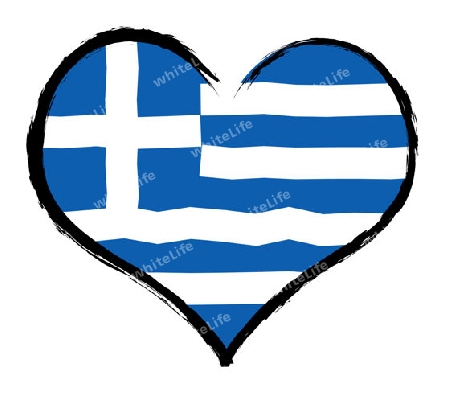 Greece - The beloved country as a symbolic representation as heart - Das geliebte Land als symbolische Darstellung als Herz