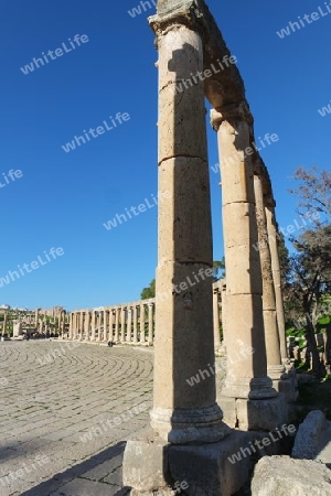 Forum Säulen in Gerasa, Jerash. Jordanien