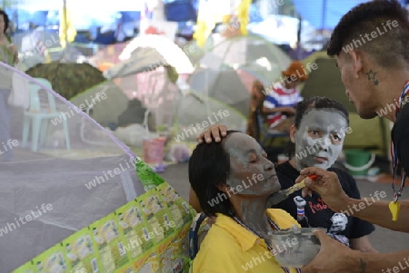 Thai anti-government protesters  during a rally at theDemocracy Monument in .Bangkok, Thailand, Saturday Jan.11 , 2014.