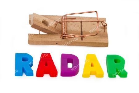 Mausefalle mit Buchstaben - Schrifftzug Radarfalle