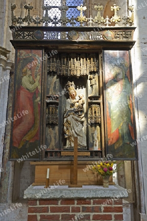 Junge-Altar in  der Nikolaikirche, Altstadt,   Hansestadt Stralsund, Unesco Weltkulturerbe, Mecklenburg Vorpommern, Deutschland, Europa