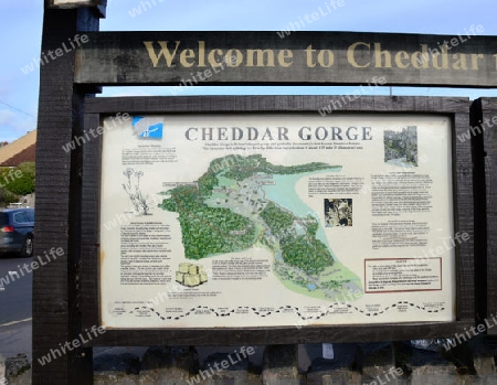 Anzeigetafel in Cheddar Gorge