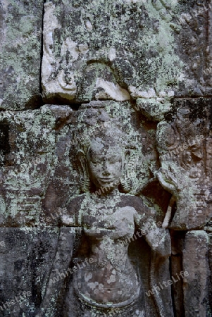 The Temple of  Banteay Kdei in the Temple City of Angkor near the City of Siem Riep in the west of Cambodia.