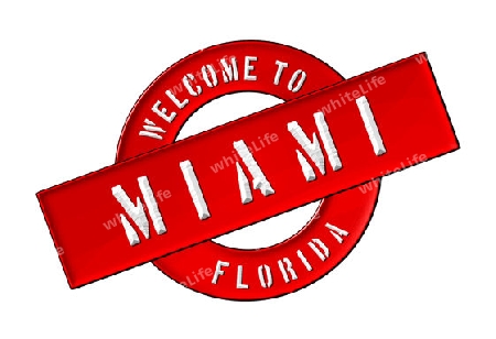 Illustration of WELCOME TO MIAMI as Banner for your presentation, website, inviting...