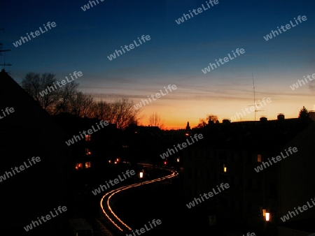 Sonnenuntergang Stadt Breitformat
