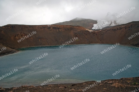 Der Norden Islands, Stora Viti-Krater mit dem gleichnamigen See des Zentralvulkans Krafla am Myvatn-See