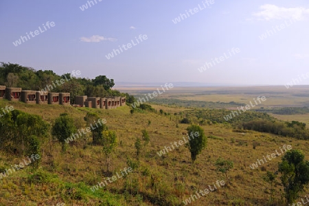 Ziimmer der Mara Serena Safari Lodge mit Blick auf die Masai Mara, Kenia