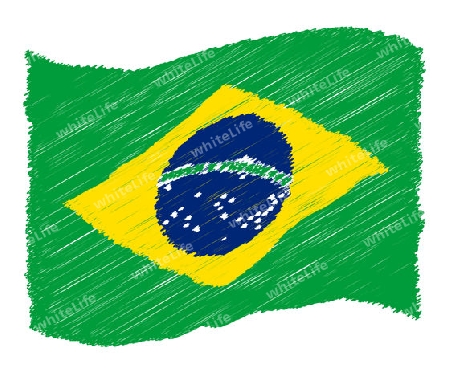 sketch - Brazil - The beloved country as a symbolic representation as heart - Das geliebte Land als symbolische Darstellung als Herz