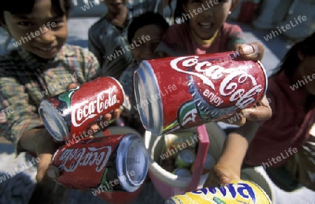 coca cola salers in the city of phnom penh in cambodia in southeastasia. 
