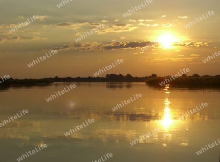 Sonnenuntergang Kavango Fluss