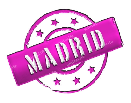 Sign and stamp for your presentation, for websites and many more named Madrid