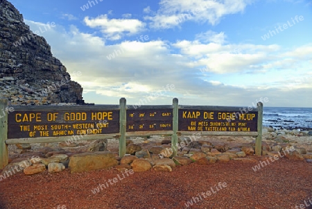 Schild zum Kap der guten Hoffnung, Cape of good Hope, West Kap, western Cape, S?dafrika, Afrika