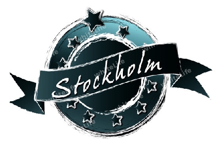 Stockholm - Banner, Logo, Symbol im Royal Grunge Style fuer Praesentationen, Flyer, Prospekte, Internet,...