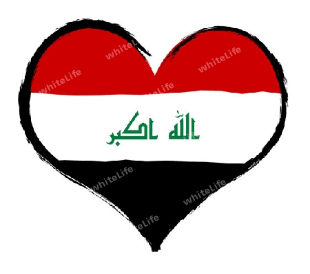 Iraq - The beloved country as a symbolic representation as heart - Das geliebte Land als symbolische Darstellung als Herz