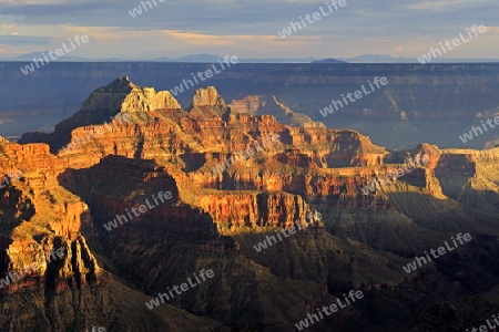 Sonnenuntergang Grand Canyon North Rim, Nordrand, Bright Angel Point, Arizona, USA